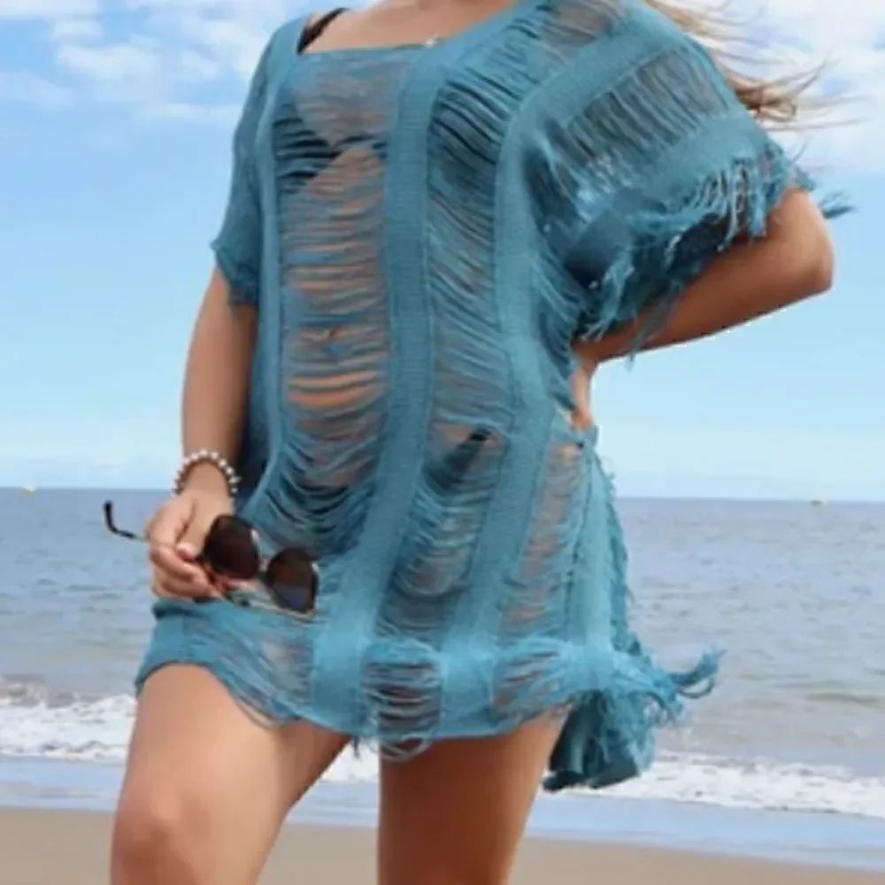 Beach cover BOHO baby blue